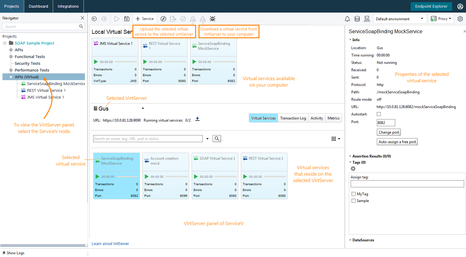 API testing with ReadyAPI: The VirtServer panels API testing with ReadyAPI: The VirtServer panels