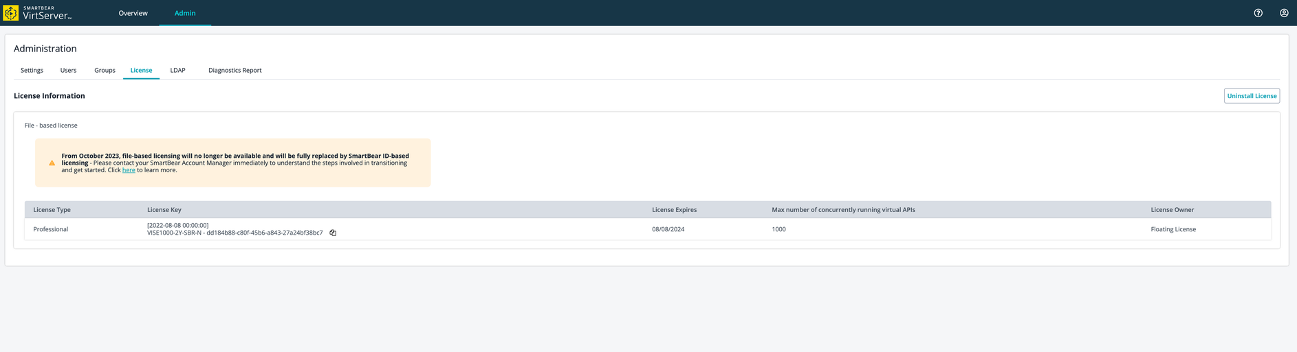 Uninstall Floating License Uninstall Floating License