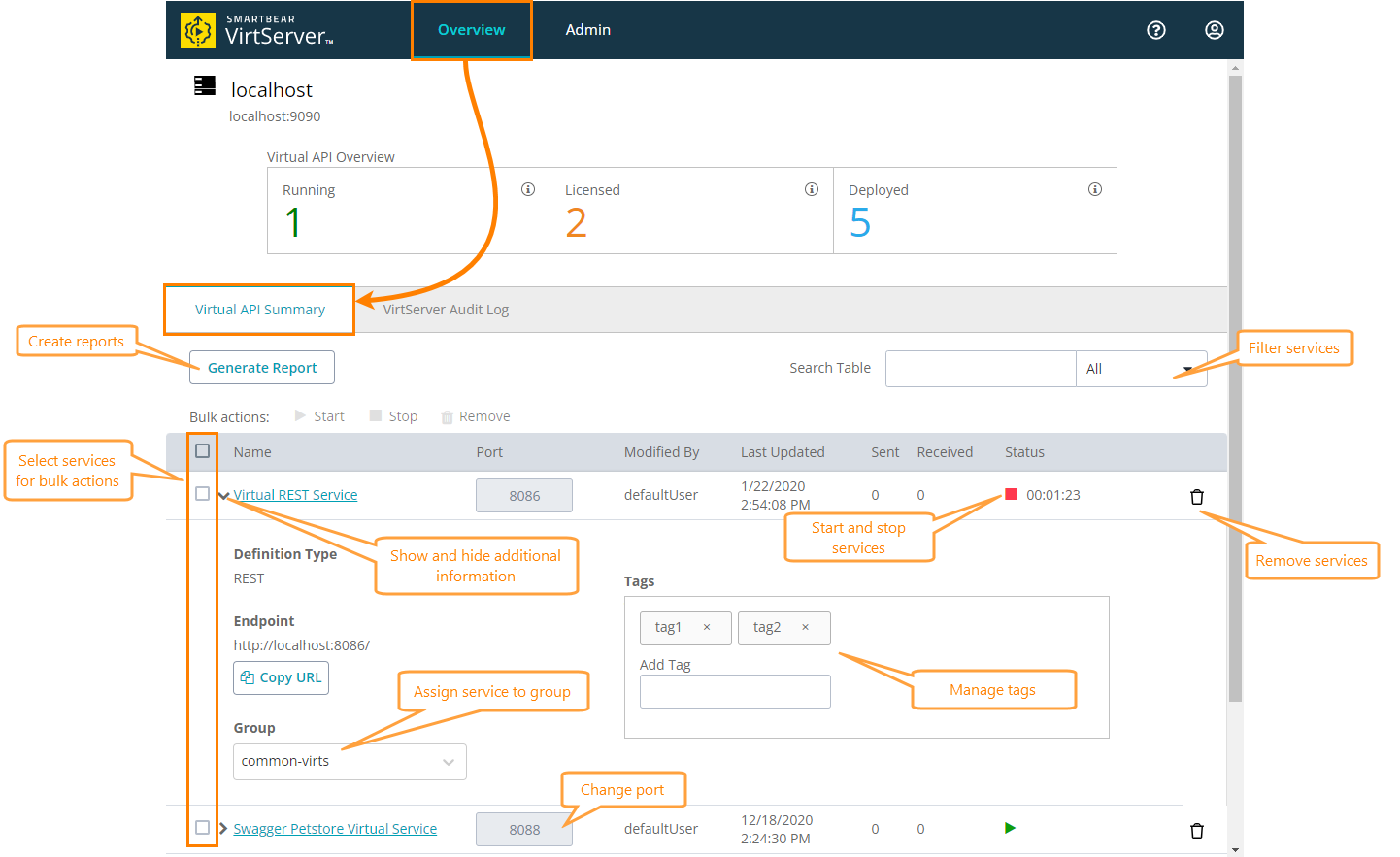 Service virtualization and API testing: VirtServer Web Interface Overview Service virtualization and API testing: VirtServer Web Interface Overview