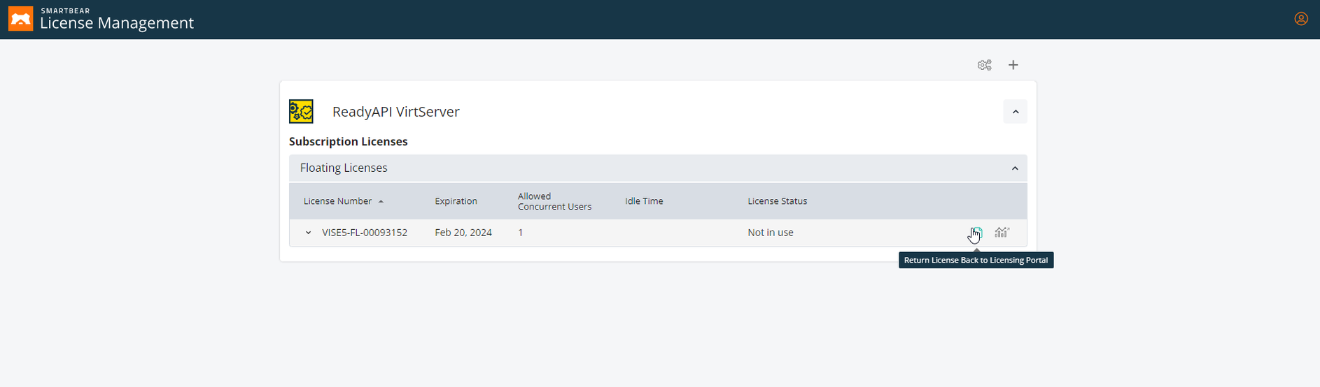 Return Floating License Return Floating License