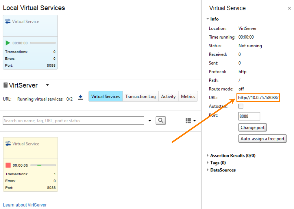 Virtual Service URL Virtual Service URL