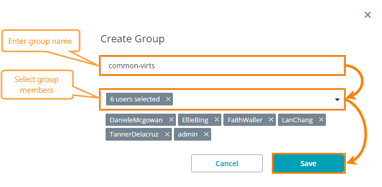 Adding users to the group Adding users to the group