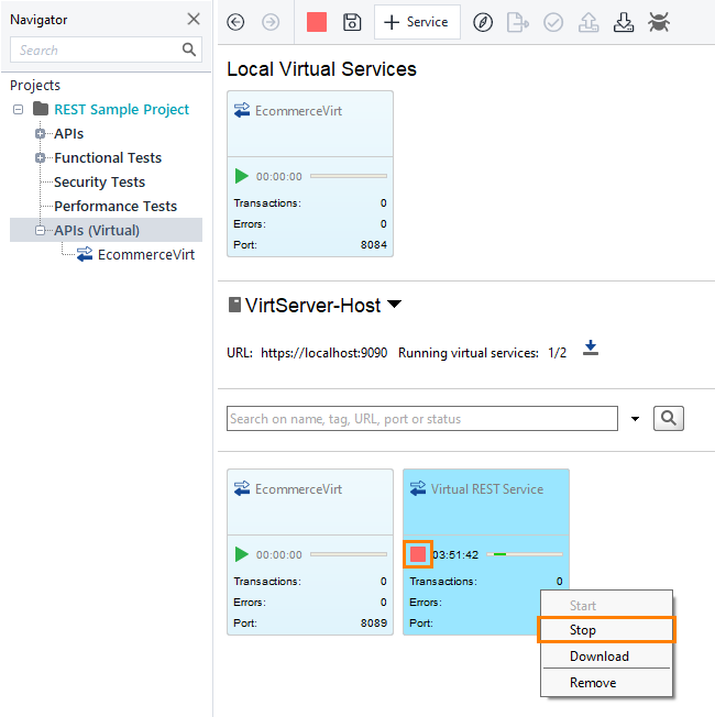 Stopping virtual service from ReadyAPI Stopping virtual service from ReadyAPI