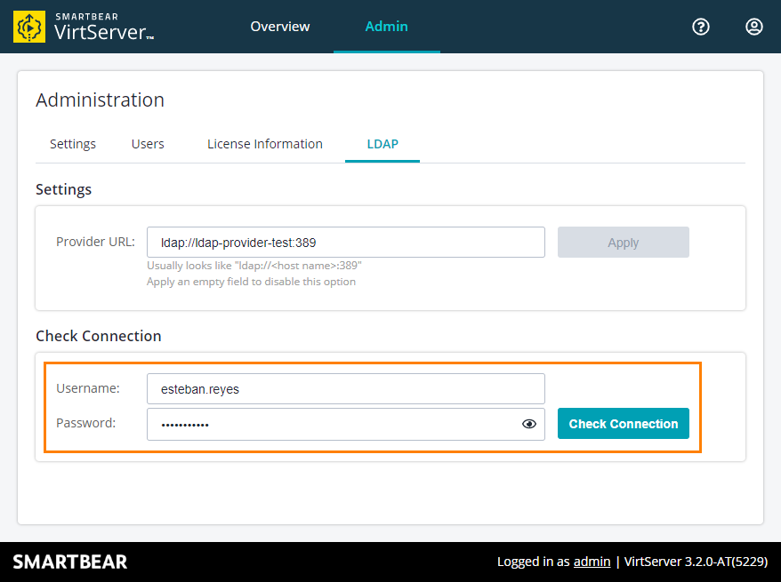 Checking LDAP connection Checking LDAP connection